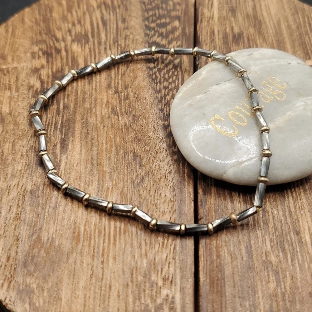 B2805 seed beaded‎ simplistic regal bracelet